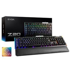 TECLADO EVGA Z20 SP RGB CLICKY COOL-GRAY