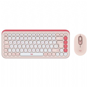 TECLADO Y MOUSE WIRELESS LOGITECH POP ICON ROSA
