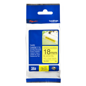 CINTA BROTHER NEGRO EN AMARILLO 18MM - 8MTS FT TZES641
