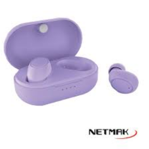 AURICULARES BLUETOOTH NETMAK NM-BUD PURPLE