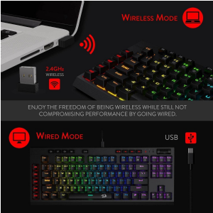 TECLADO REDRAGON K596 VISHNU RGB DUAL MODE