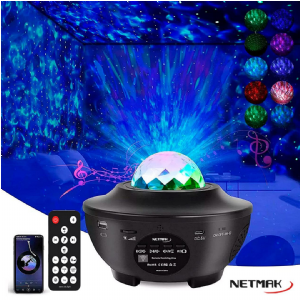 PROYECTOR DE GALAXIAS C/PARLANTE BT NETMAK NM-502