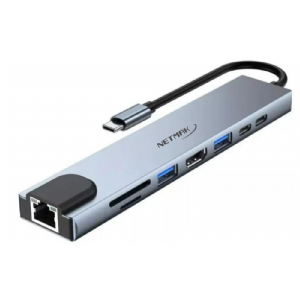 ADAPTADOR TYPE C NM-8EN1 USB-C/HDMI/TF/SD/USB/LAN