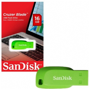 PEN DRIVE 16 GB. SANDISK CRUZER BLADE GREEN
