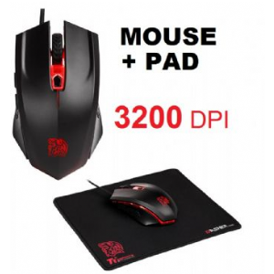 MOUSE TT TALON X RGB C/PAD BLACK 3200 DPI