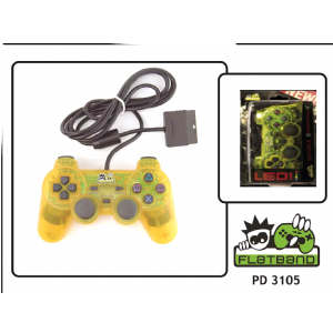 GAMEPAD PS2 FLATBAND LED AMARILLO