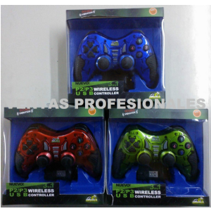 GAMEPAD WIRELESS PS2/USB/PS3 FLATBAND C/BATERIA