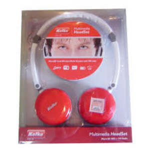 AURICULAR KOLKE KASD-100 ROJO CON LECTOR SD Y FM